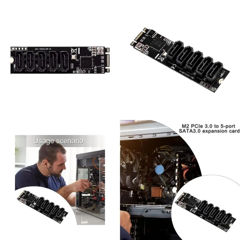 

A52B Reliable M.2 PCIe3.0 to SATA3.0 Converter Card NVME To SATA3.0 Adapter for Gaming Enthusiasts PC Players