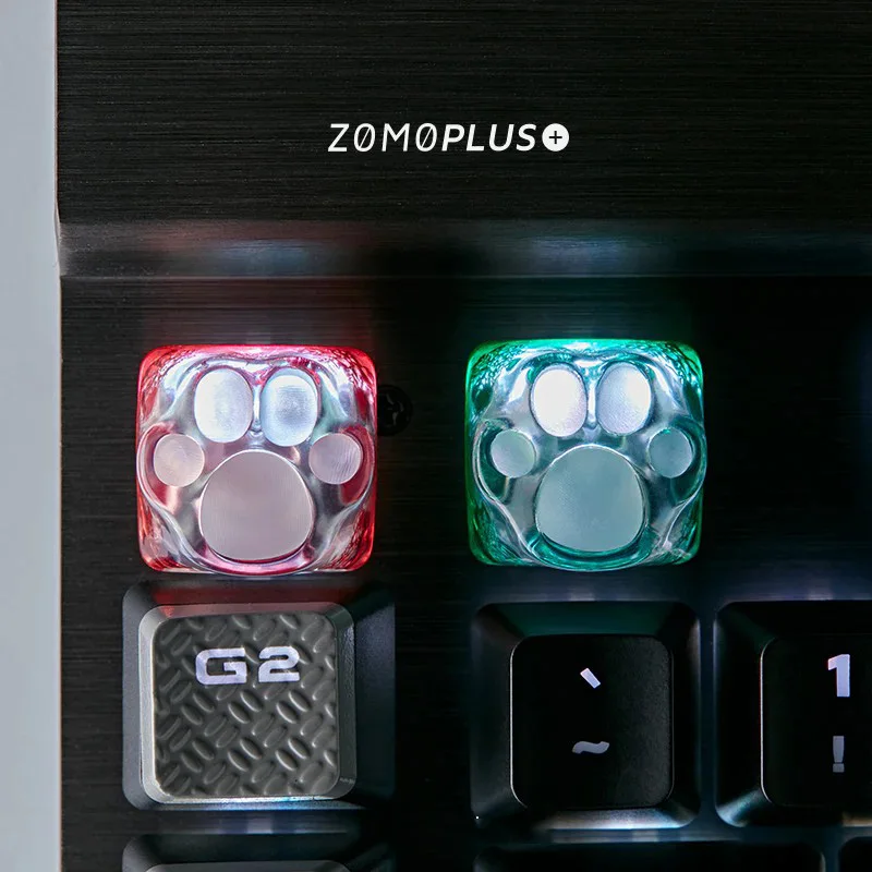 Imagem -06 - Resina de Zomolus 3d Mais Impressão Gato Pata Keycaps Perfil Oem Teclado Mecânico Retroiluminação Rgb Personalizado Tiffany mx Switch Keycaps