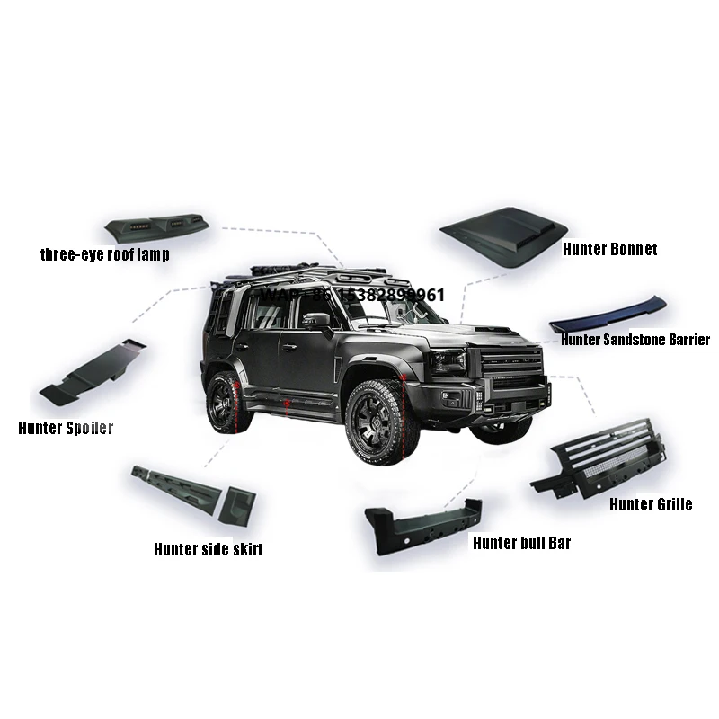 Jetour T2 2025 Body City Hunter Kit with Bumper Side Skirts Spoiler Roof Light  Front Grill Bulla bar Jetour Accessories Upgrade