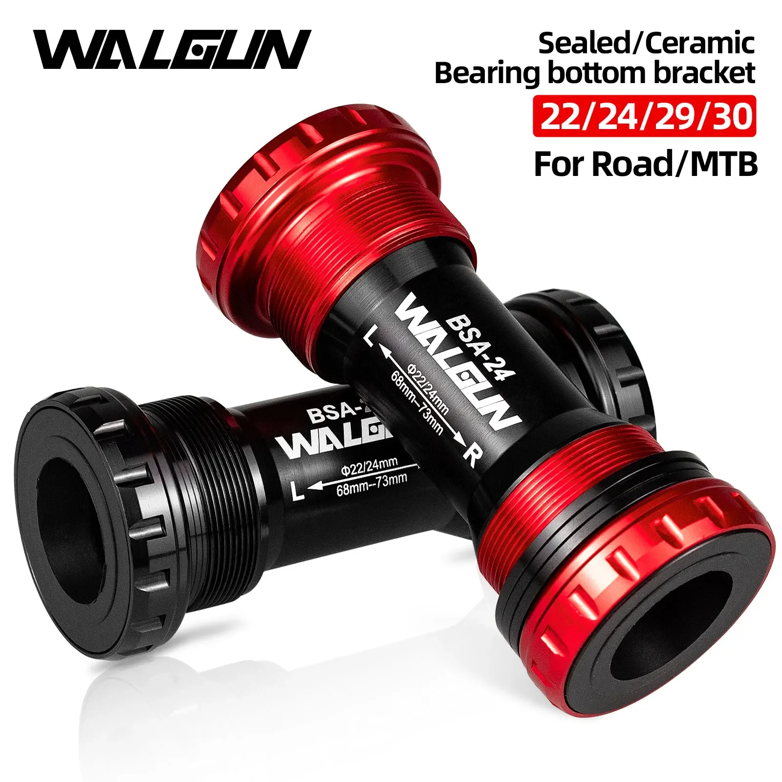 BSA Threaded Bike Bottom Bracket Ceramic BB BSA24 BSA30 BSA29 English for MTB Road Bikes 24mm 30mm 29mm Shell Bicycle Crank