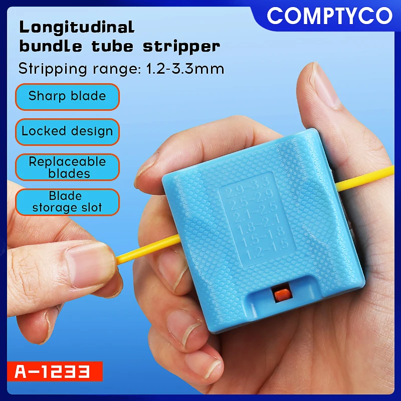 COMPTYCO A-1233 Optical Fiber Longitudinal Center Pipe Stripping Tool FTTH Fiber Optic Sheath Slitter 1.2MM-3.3MM Stripper