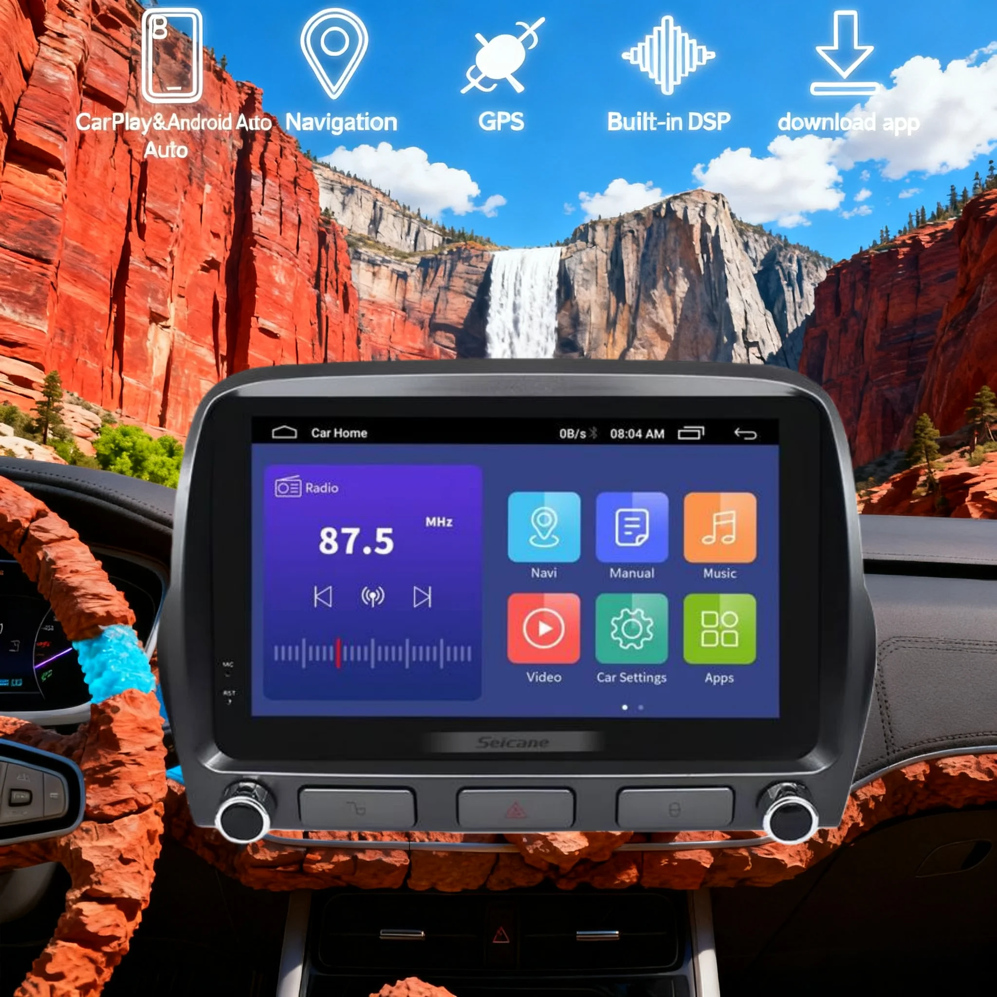 8 inch Android 14 Touch Screen Car Radio For Chevrolet Camaro 2010 2011-2015 CarPlay Auto Multimedia Stereo Player GPS Head Unit