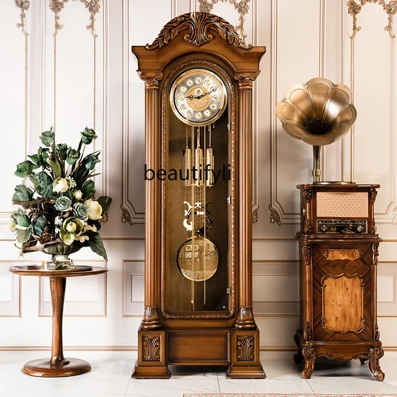 Light luxury grand activity floor clock, living room, American style vertical European style old-fashioned pendulum clock