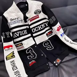 Motorcycle Racing Windproof Embroidered Jacket Long Sleeved Unisex Fashion High-End Hip-Hop High Street Jacket Handsome Outfit