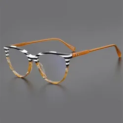 Cat-eye glasses ladies fashion alternative splicing color acetate optical glasses frame to make color-changing prescription glas