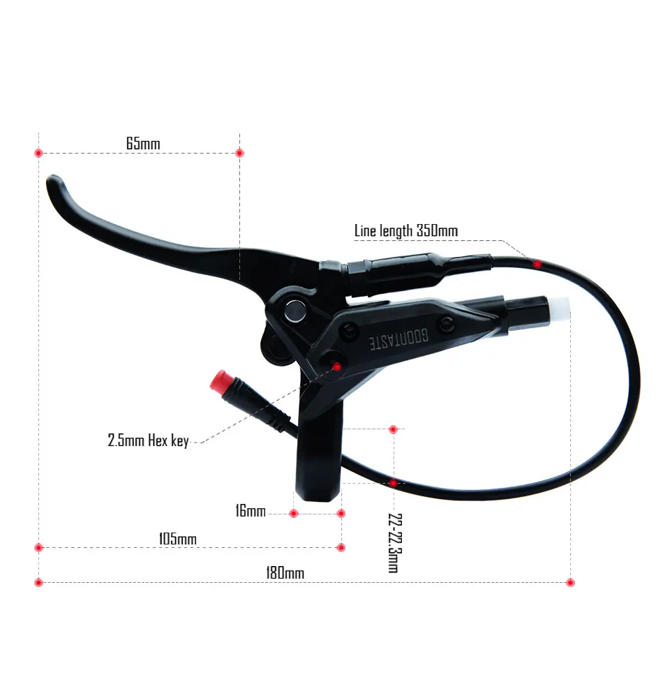 GT03 Electric Bicycle Pressure Scooter Split 2300mm Pipe Oil Brake 160/180/203 Disc Left Xod Power Off Hydraulic Brakes for Bike