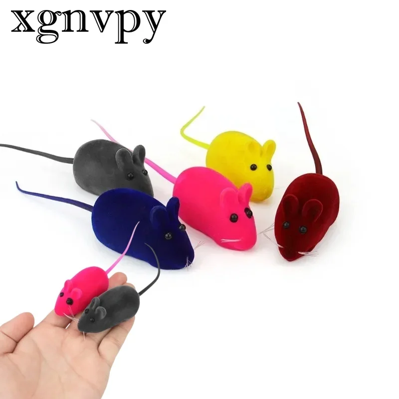 Xgnvpy Mice Animal Sound Cats Toys Aid Fun Gray Mouse Cat Toy for Kitten Pet Supplies Cat Toy Pet Products Random Color 3 Pieces