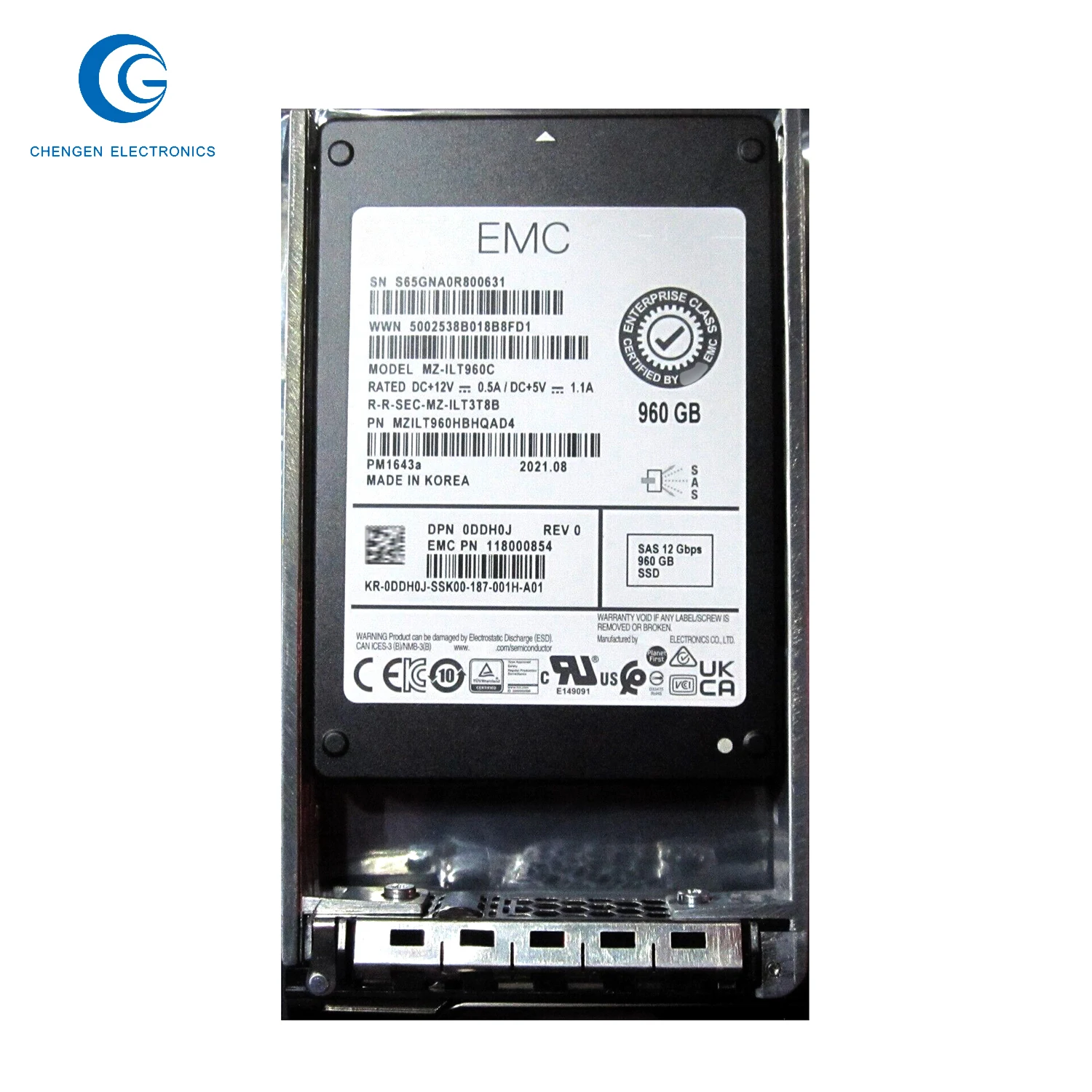 

2pcsNew Arrival 960Gb .5" Sas 1G Ri Tlc Hotplug Ssd 0Ddh0J Mz-Ilt960C 14Th Gen Caddy