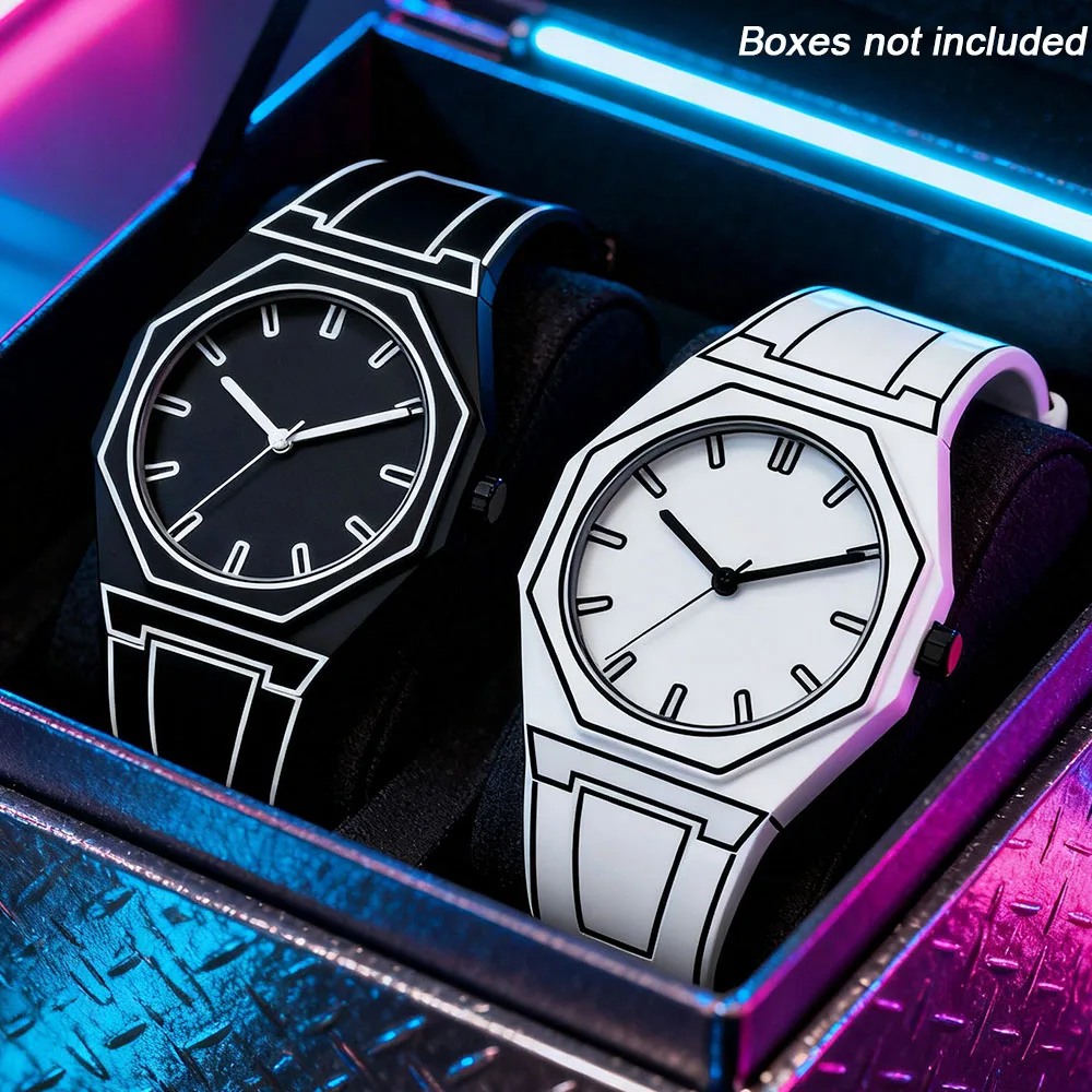 2PCS leisure sports fashionable women's electronic watch with night light watch suitable for daily wear