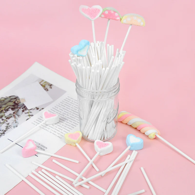 100pcs Lollipop Stick  Disposal Food Grade Plastic Sticks For Chocolate Candy Sticks DIY Baking Mold Accessories 8/10/15/20cm