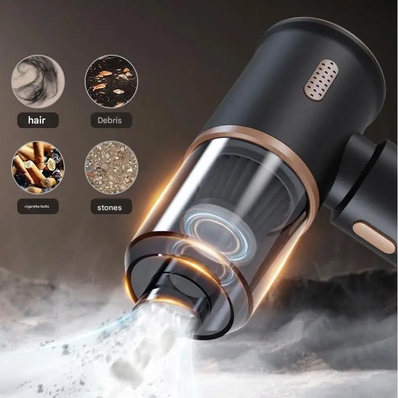 

Compact Cordless Hand Vacuum - High Power Rechargeable Cleaning Tool for Car, Home - Lightweight, Portable, Blow & Dust Modes In