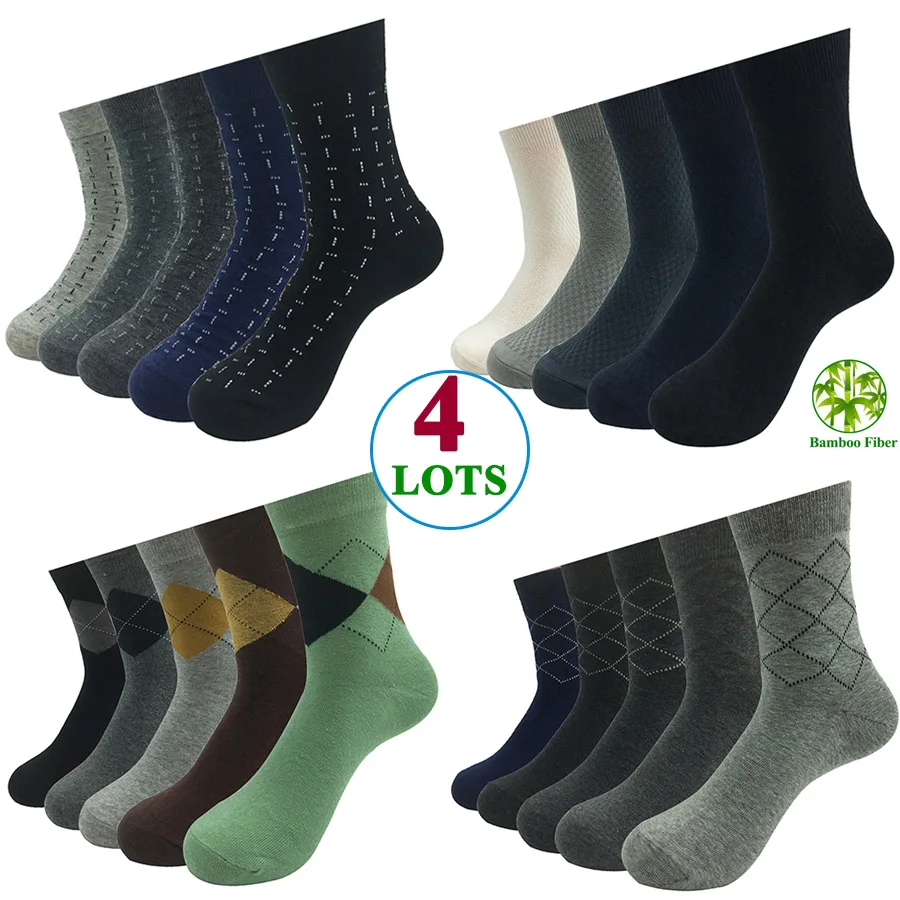 Calcetines largos de algodón a rayas para hombre, calcetín transpirable de negocios, regalo para marido y padre, 14 estilos, 5 pares por lote