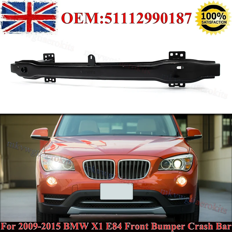 For 2009-2015 BMW X1 E84 Front Bumper Reinforcement Crash Bar Black Bumper Protection Splitter Guard OEM Part 51112990187