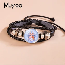 2023 New Avatar The Last Airbender Leather Bracelet Art Snap Button Bracelets Glass Dome Photo Bangles For Men