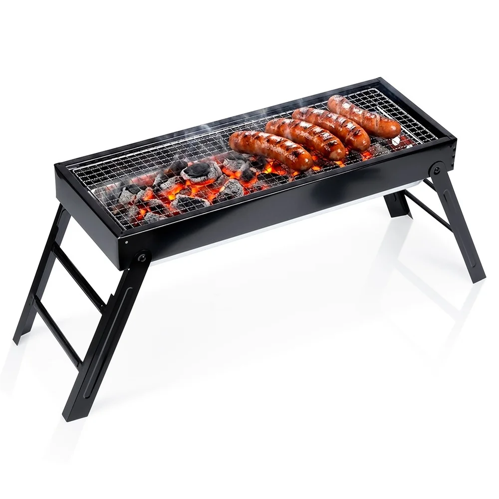 Houtskoolgrill Opvouwbaar Draagbaar 77x23x31 cm Toeristische Houtskoolgrill Voor Balkon Terras Picknick Camping Bi Compact Draagbare Grill Gemakkelijk Te Transporteren En Op Te Bergen