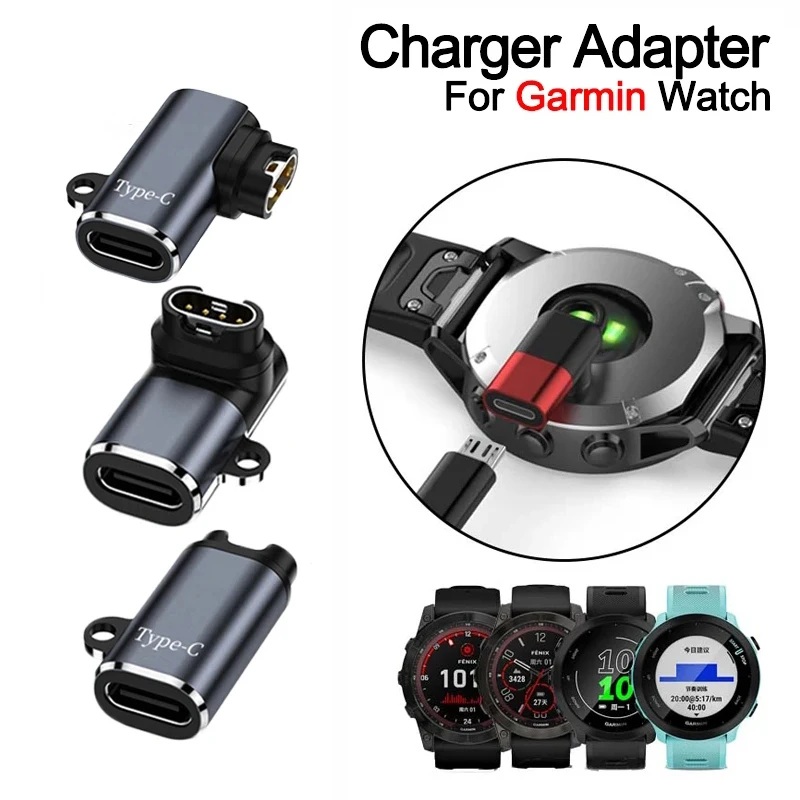 Type C/Ios/Micro USB to 4pin Charger Adapter Connector Charger Adapter For Fenix 7/6/5/7X/6X/5X Watch Watch Charging Converter