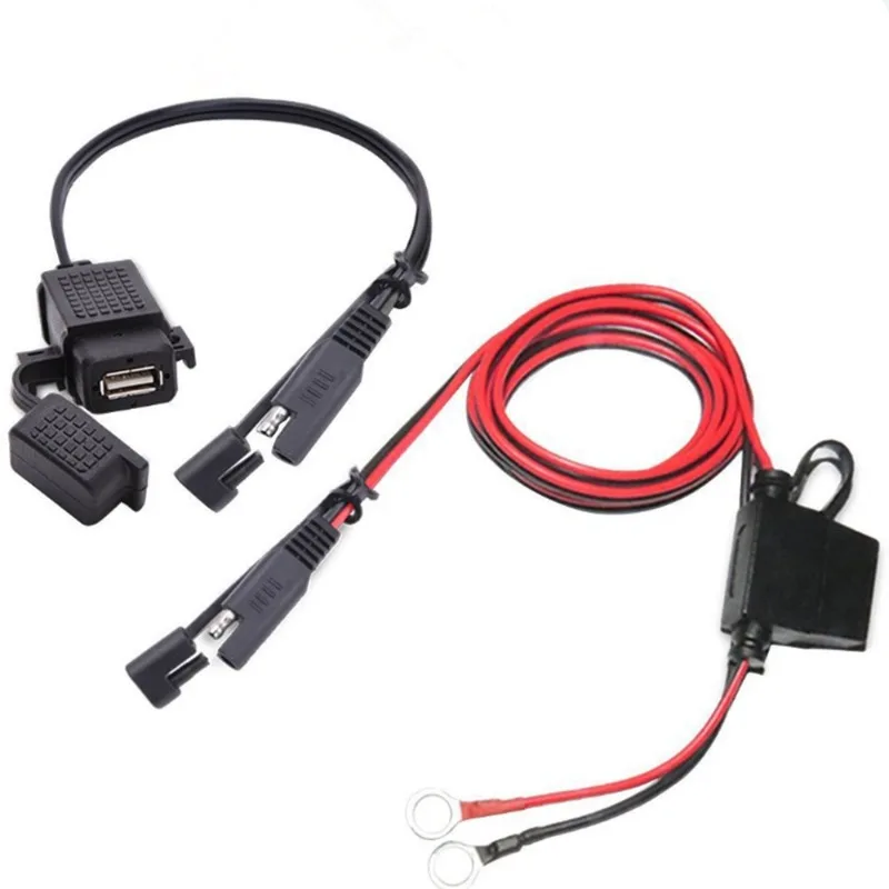 Nice For Charger Cable Adapter Motorbike Inline Fuse Power Supply12V Waterproof Motorcycle SAE To USB Phone GPS MP4
