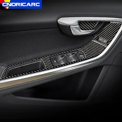 Carbon Fiber Car Center Console Gear Shift Frame Trim For Volvo S60 V60 2010-2018 RHD Window Glass Lifting Interior Accessories