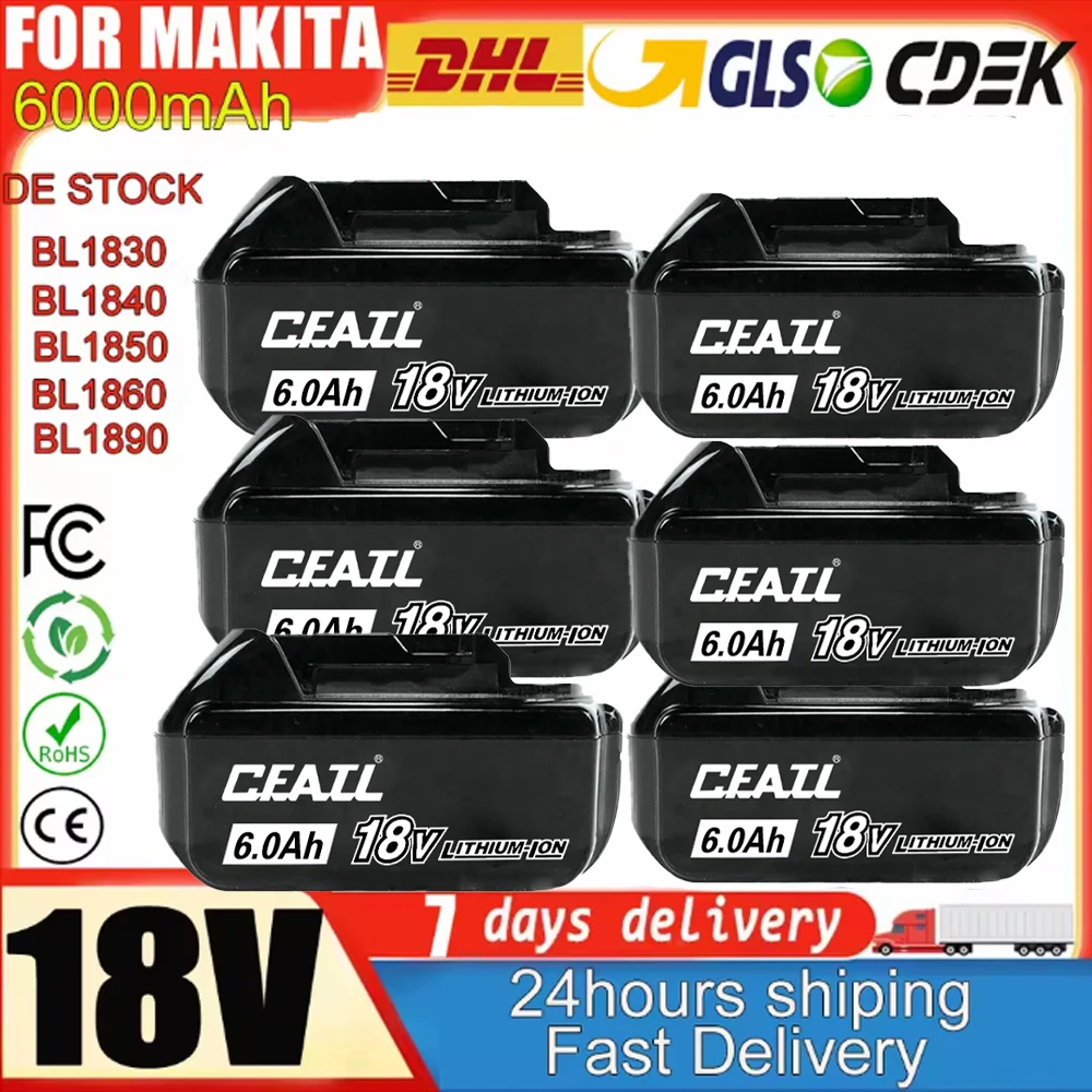 

✈️Long Life for Makita 18V Battery 6Ah,9Ah Batterie forMakita 18V Replacement, Premium Japanese Cells, Constant Power Output