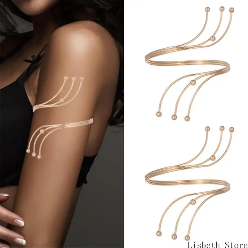 

Adjustable Metal Open Bangle Bracelet For Women Fashionable Upper Arm Bracelet Arm Jewelry for Evening Party Banquet