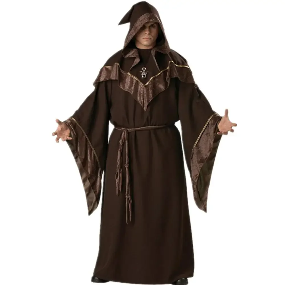 Halloween Cosplay Adult Male Wizard Missionary Magician Pharaoh Costume European Religious Pharaoh Priest Fancy Dress