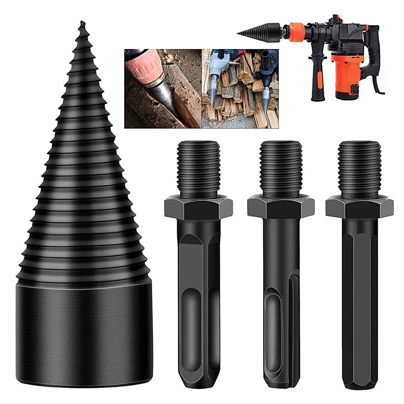 32mm Wood Drill Bit Splitter Drill Hammer Drill Firewood Splitter Driller Square/Round/Hex Shank Drill Bit Split Drilling Tool