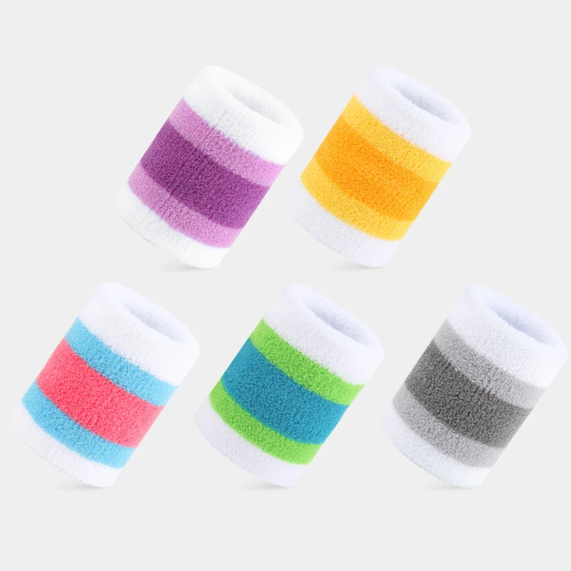 Terry Cloth Cotton Sweatband Sports Wrist Tennis Yoga Wristband Arm Sweat Absorb Sleeve Towel Band Bracers Wrist Wrap Unisex