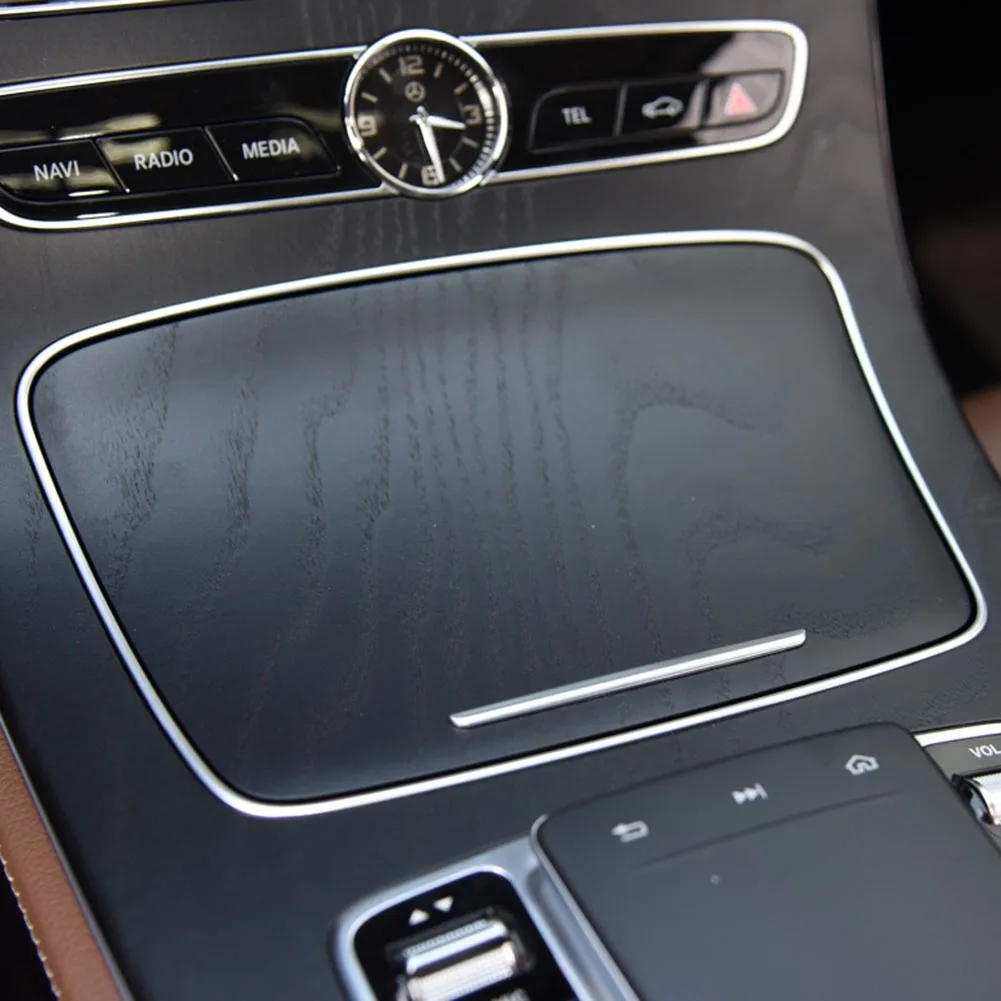 لمرسيدس بنز E Class W213 2015-2020 منفضة سجائر السيارة حامل أكواب الماء الكهربائي قطاع الكسوة إطار الكروم تصفيح حلقة الكسوة