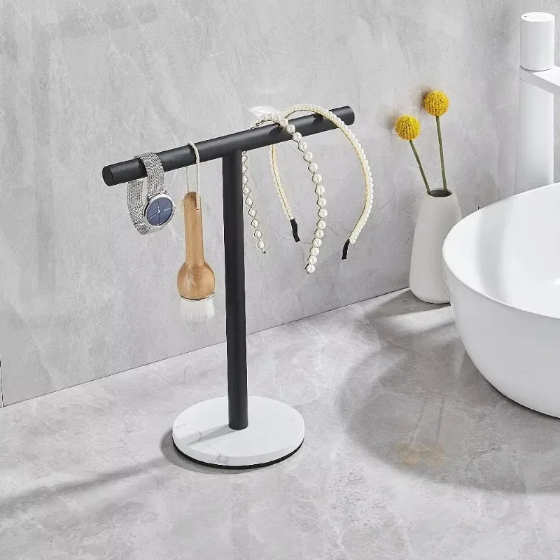 Black Silver Gold Marble Stainless Steel Bathroom Towel Rack