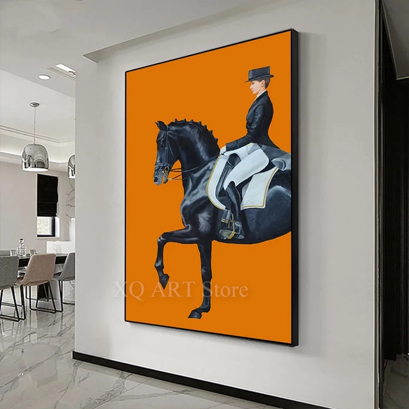 Modern Nobility Equestrian Poster Prints For Living Room Home Decor Contemporary Horse Riding Canvas Painting Wall Art Mural