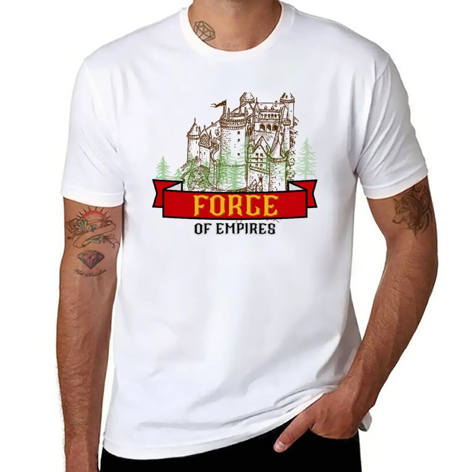 The Forge of Empires - castle stone keep T-Shirt hippie clothes customizeds oversizeds men graphic t shirts