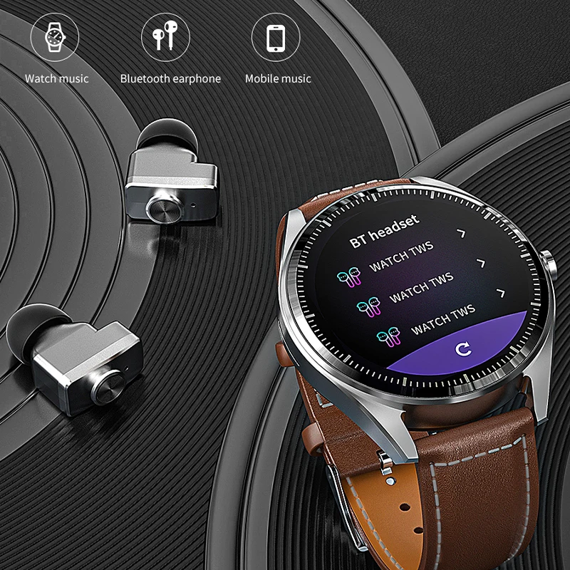 GEJIAN's New Intelligent 5.3 Bluetooth Calling With Built-in Headphones 1.39-inch TFT Touch Screen Heart Rate Monitoring Watch