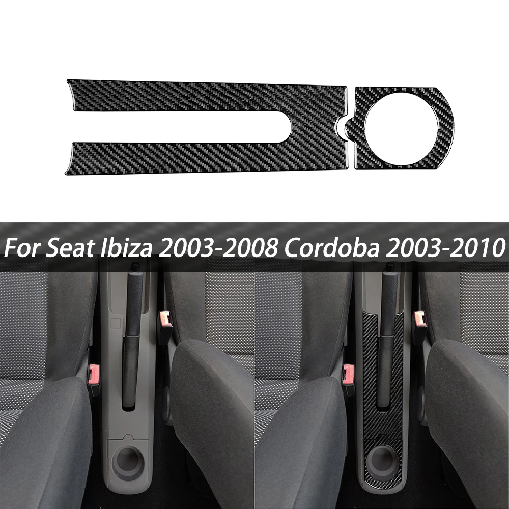 

For Seat Ibiza 2003-2008 Cordoba 2003-2010 Real Carbon Fiber Gear Cup Holder Panel Decoration Cover Car Accessories Sticker