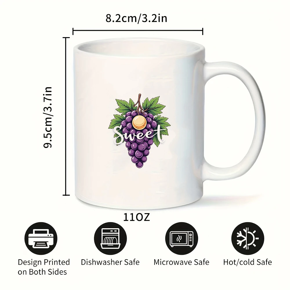 11온스 만화 포도 머그컵 + 스위트하트 음료 컵 - 크리스마스 어린이 가족 사무실 컵