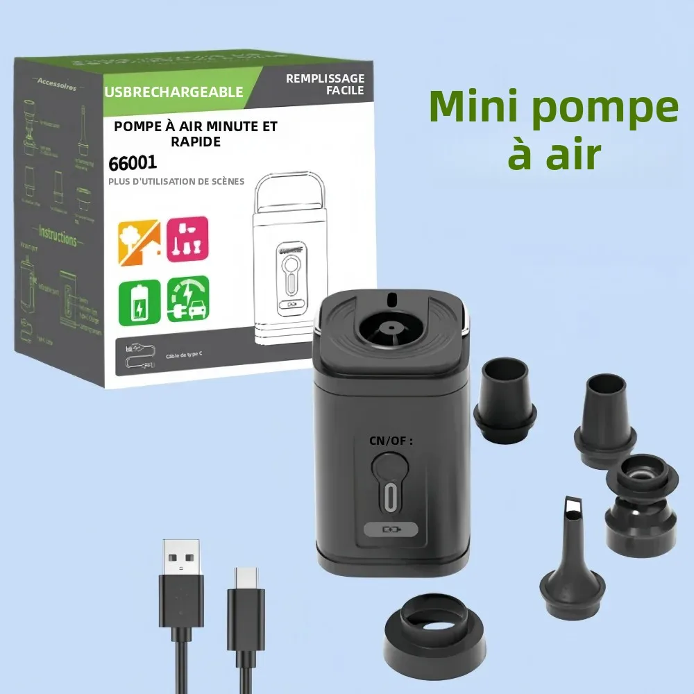 Pompe à Air Portable matelas de Camping gonfleur sans fil coussin d'air Rechargeable gonfleur randonnée coussin d'air gonfleur/déflateur Pum