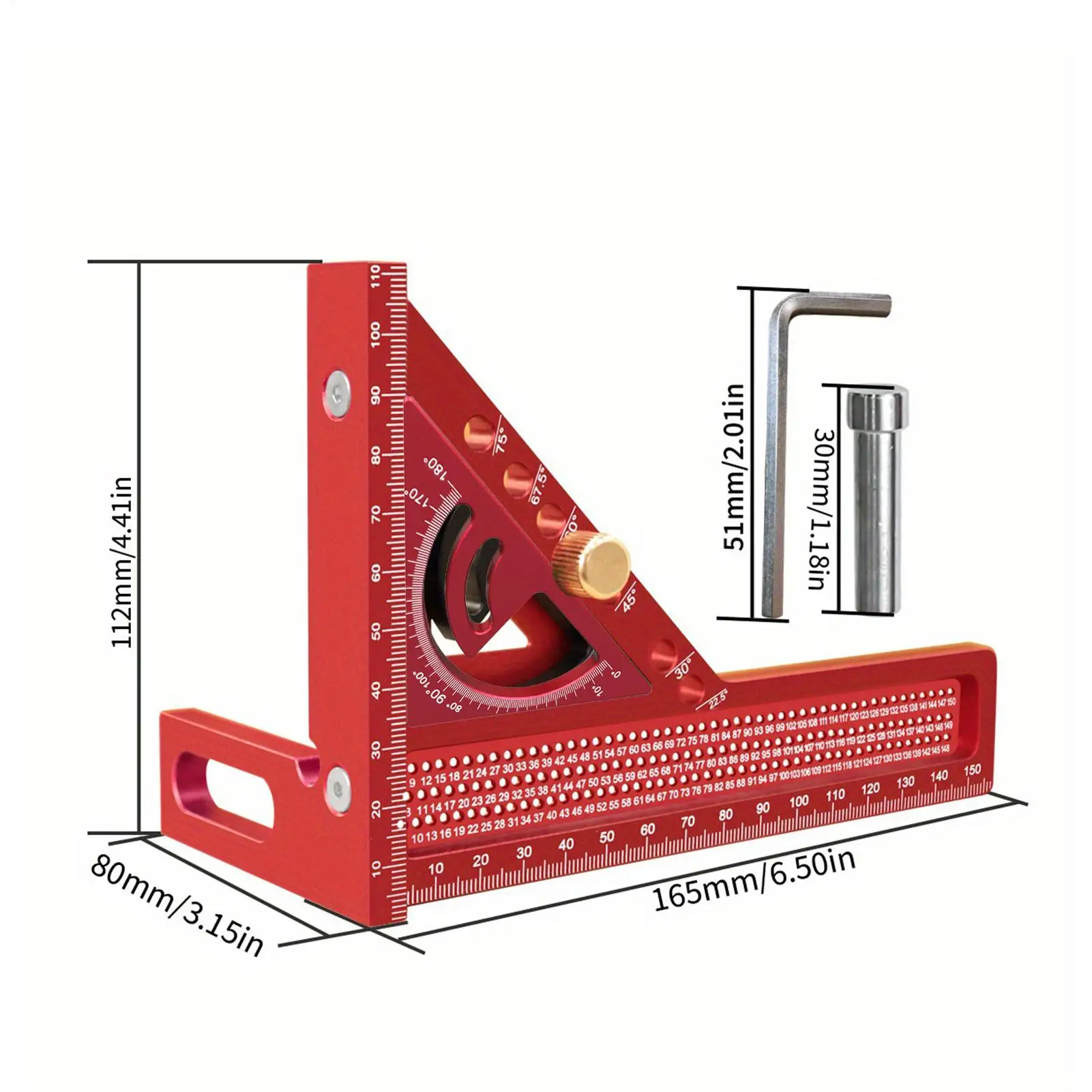 Angle Ruler High Precision Ruler Portable Multi-Angle Square Marking Tool For Carpentry Construction Engineering Drafting