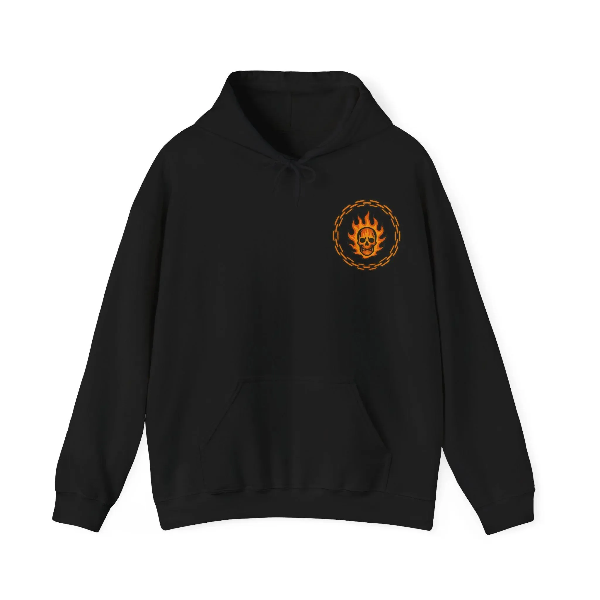 

Autumn and Winter "Flaming Skull Chain" Edgy - Trendy Cotton Hoodie, Stylish Street - Goth Sweatshirt