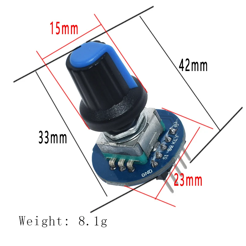 WAVGAT Rotary Encoder Module for Arduino Brick Sensor Development Round Audio Rotating Potentiometer Knob Cap EC11