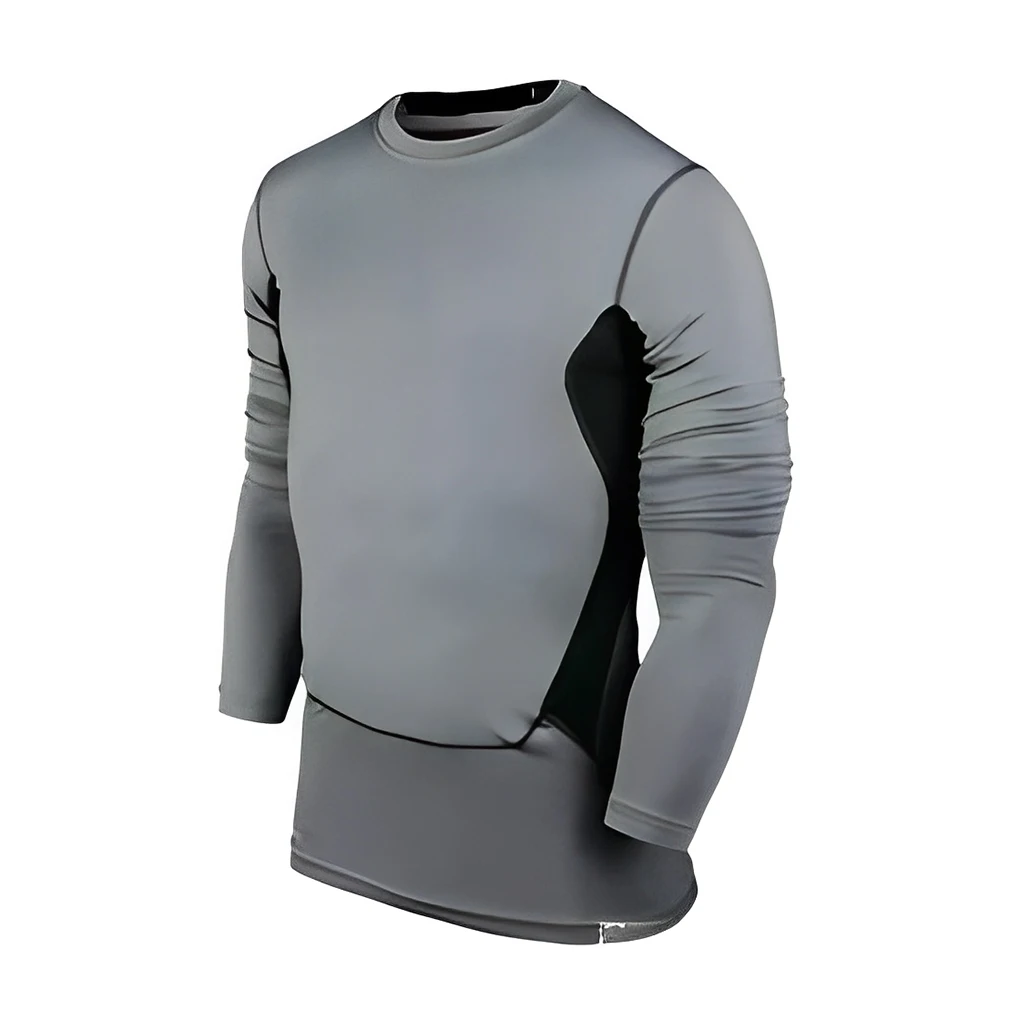 

Men's Long Sleeve Running Tights Basketball Football Thermal Compression T-Shirt