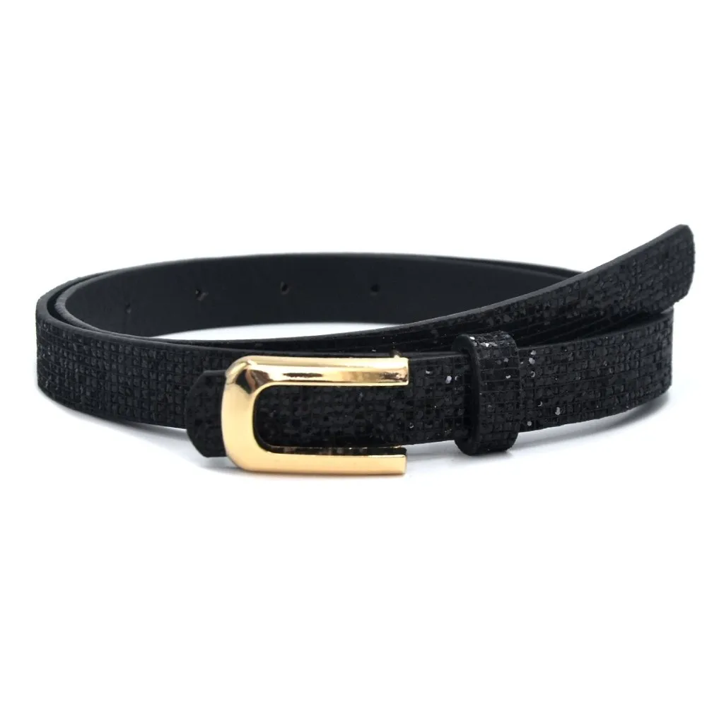 

Bling Bling Sparkling Rhinestone Belt Glitter Luxury Brand Design U-shaped Buckle Belt Vintage Versatile PU Leather Belt