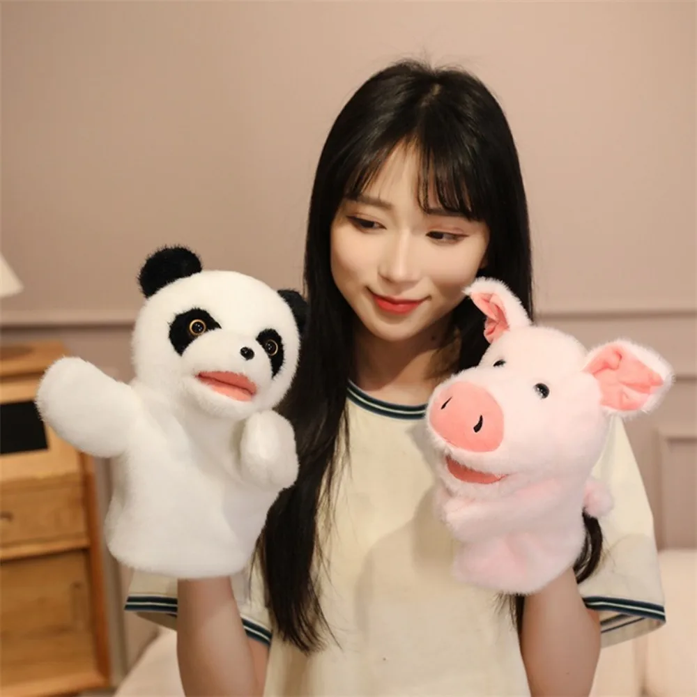 Morbido peluche animale burattino a mano animali carini leone elefante scimmia dito storia burattino animali di peluche bambole Kawaii