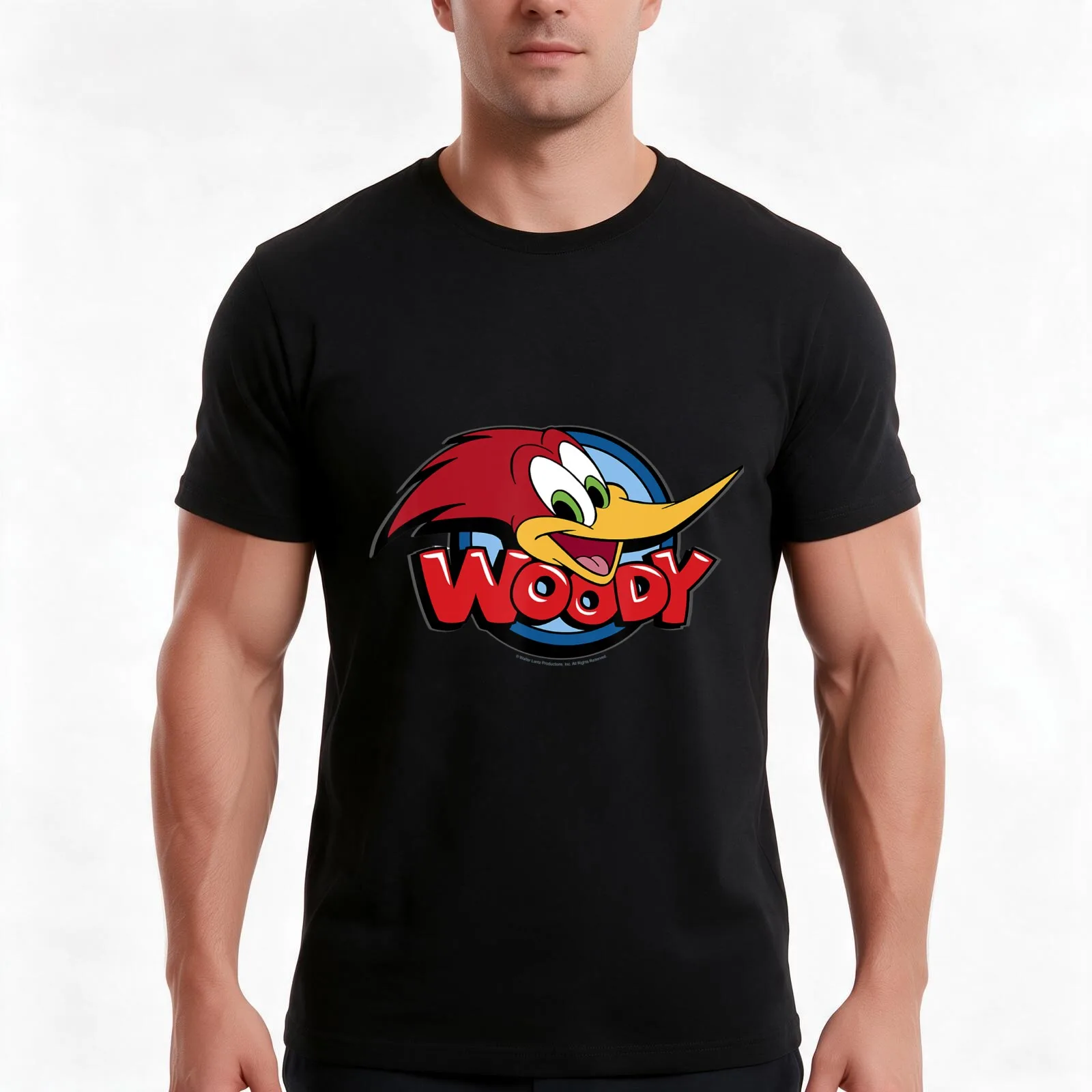 Red Big Bird With Large Face Graphics T-Shirt, Summer Casual Cotton Tee, Oversized Streetwear Tops, Vintage Graphic Print