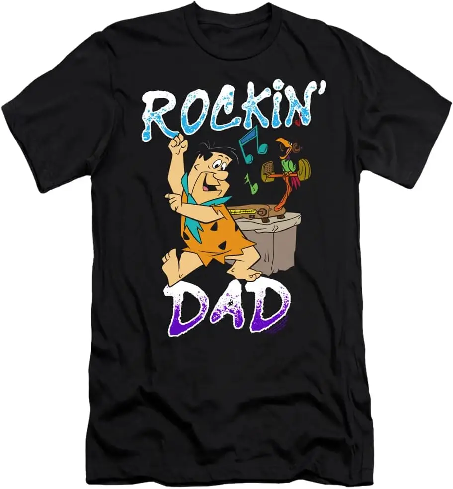 LOGOVISION Flintstones Rockin' Dad Unisex Adult Canvas Brand T Shirt