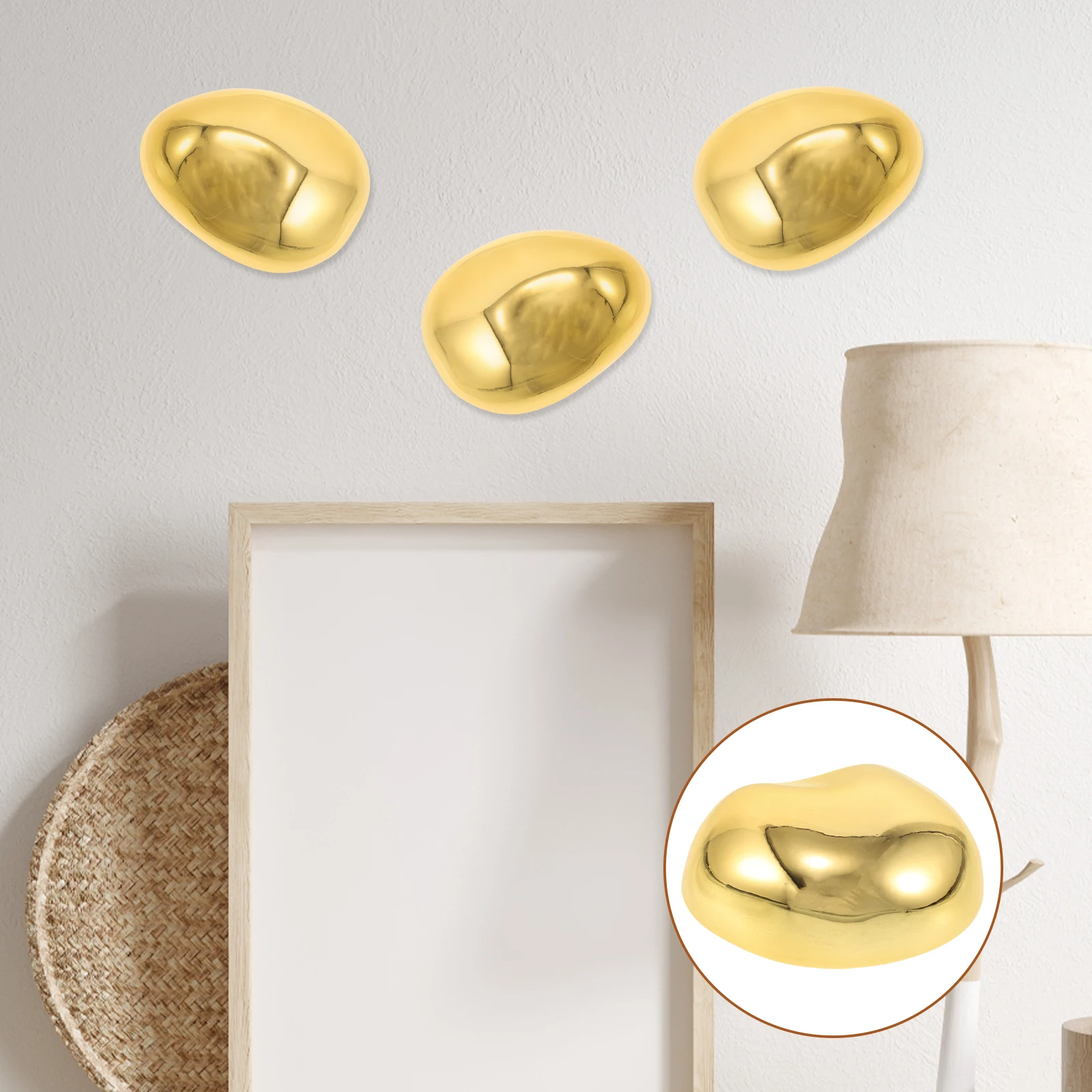 

Creative Resin Sculpture Electroplated Golden Decorative Artwork For Home Living Room Hotel Lightweight 3D Faux Stone