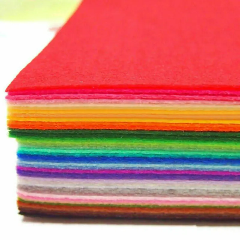 10/40Pcs Soft Felt Fabric Non-woven Felt Fabric Sheet Patchwork DIY Sewing Dolls Crafts Accessories Material