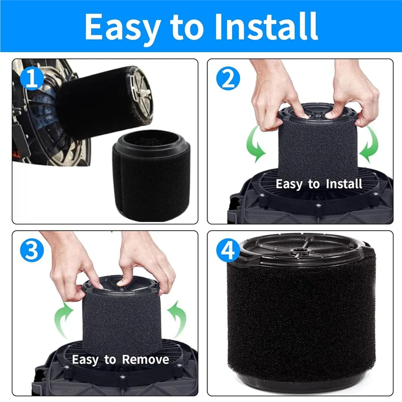 PORK-VF3700 Sostituzione del filtro in schiuma per applicazioni umidificate per filtri Vac, per aspirapolvere da 3 galloni a 4-1/2 galloni