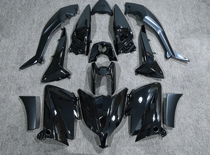 NUOVI Kit Carene in ABS Compatibili con YAMAHA TMAX 530 2012 2013 2014 12 13 14 Set Carrozzeria Personalizzato Nero Lucido
