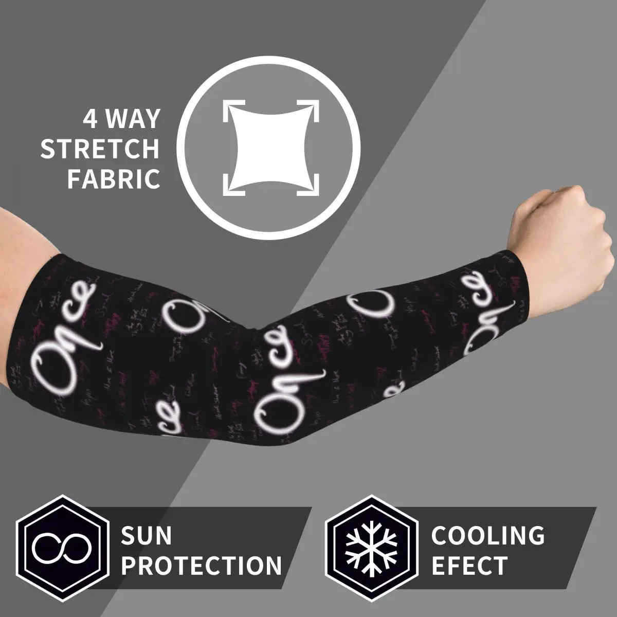 Once Twice Kpop Fan Arm Sleeves Мужчины Женщины Защита от солнца и ультрафиолета Татуировки Cover Up Спортивное охлаждение Велоспорт