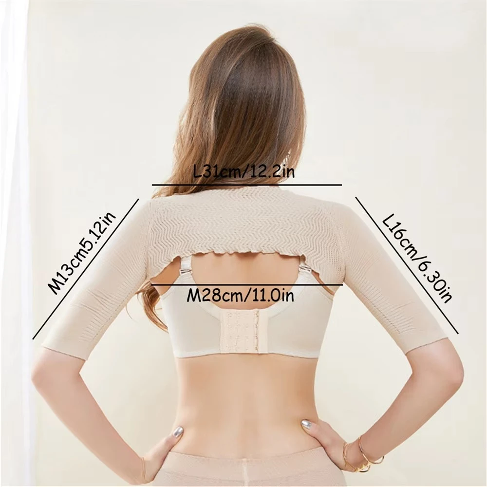 1pc Black/Skin Slim Breathable Protector Body Shaping Shoulder High Elasticity Sleeves Women Cuff Sleeve Correction Arm
