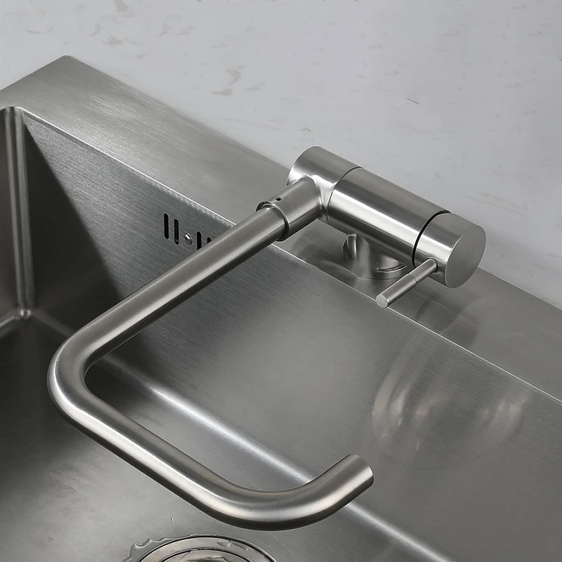 Kitchen Rotating Faucet Folding Down Hot Cold Water Mixer Inner window Faucet for Bathroom Home Caravan Yacht Boat Camping RV